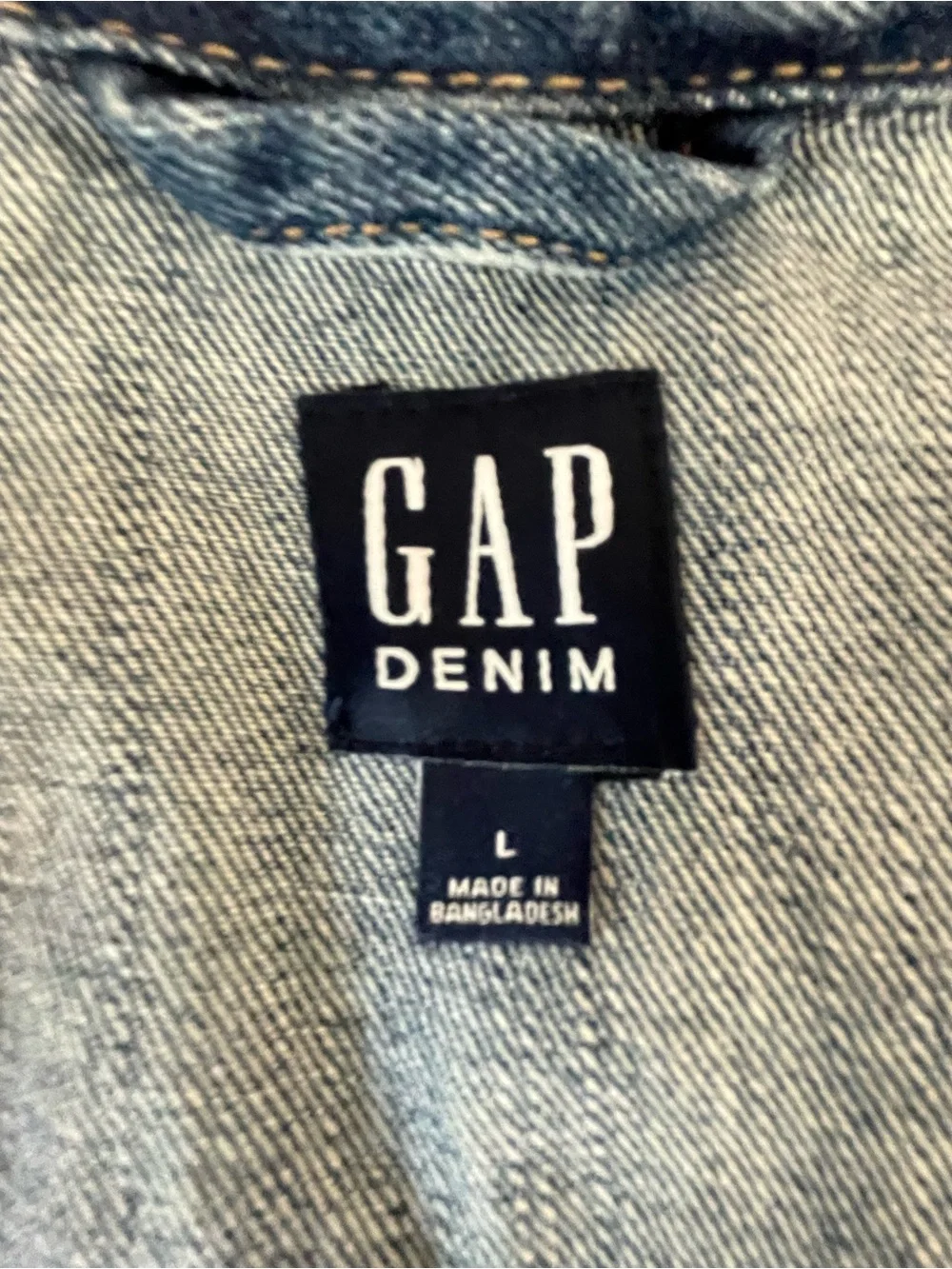 GAP Puff Sleeve Denim Field Surplus Jacket Belted Blue Trench Women's Sz L